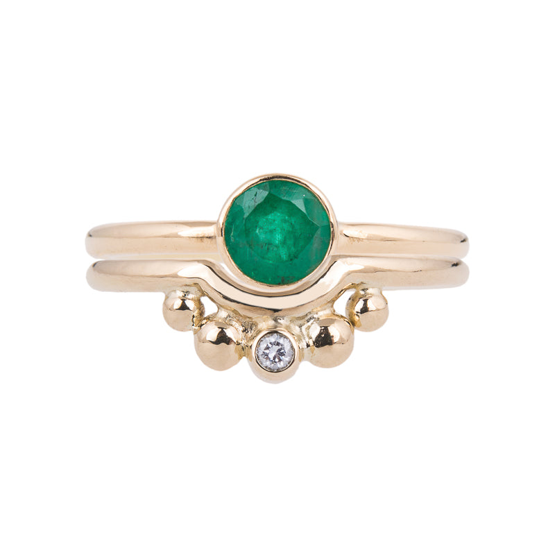 Gold with Emerald Nestle Ring