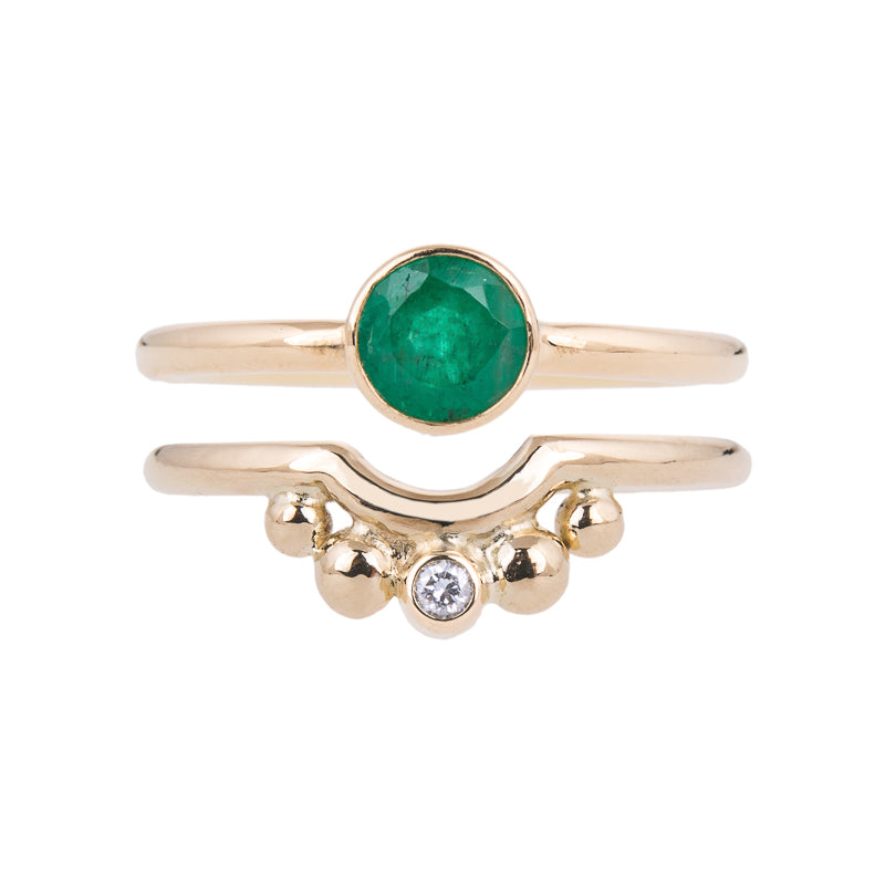 Gold with Emerald Nestle Ring