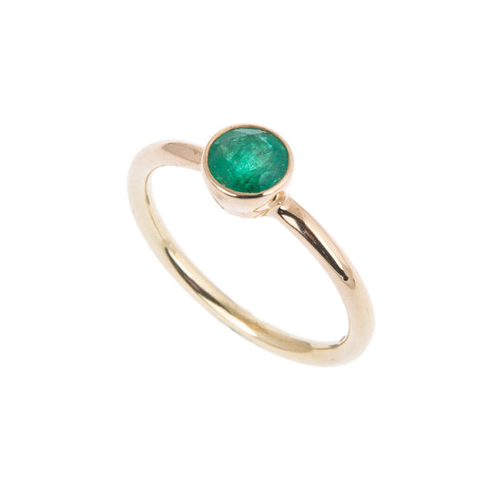 Gold with Emerald Nestle Ring