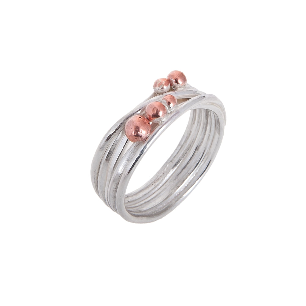 Silver Wrapped Ring with Copper