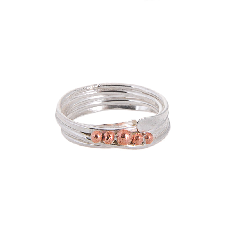 Silver Wrapped Ring with Copper