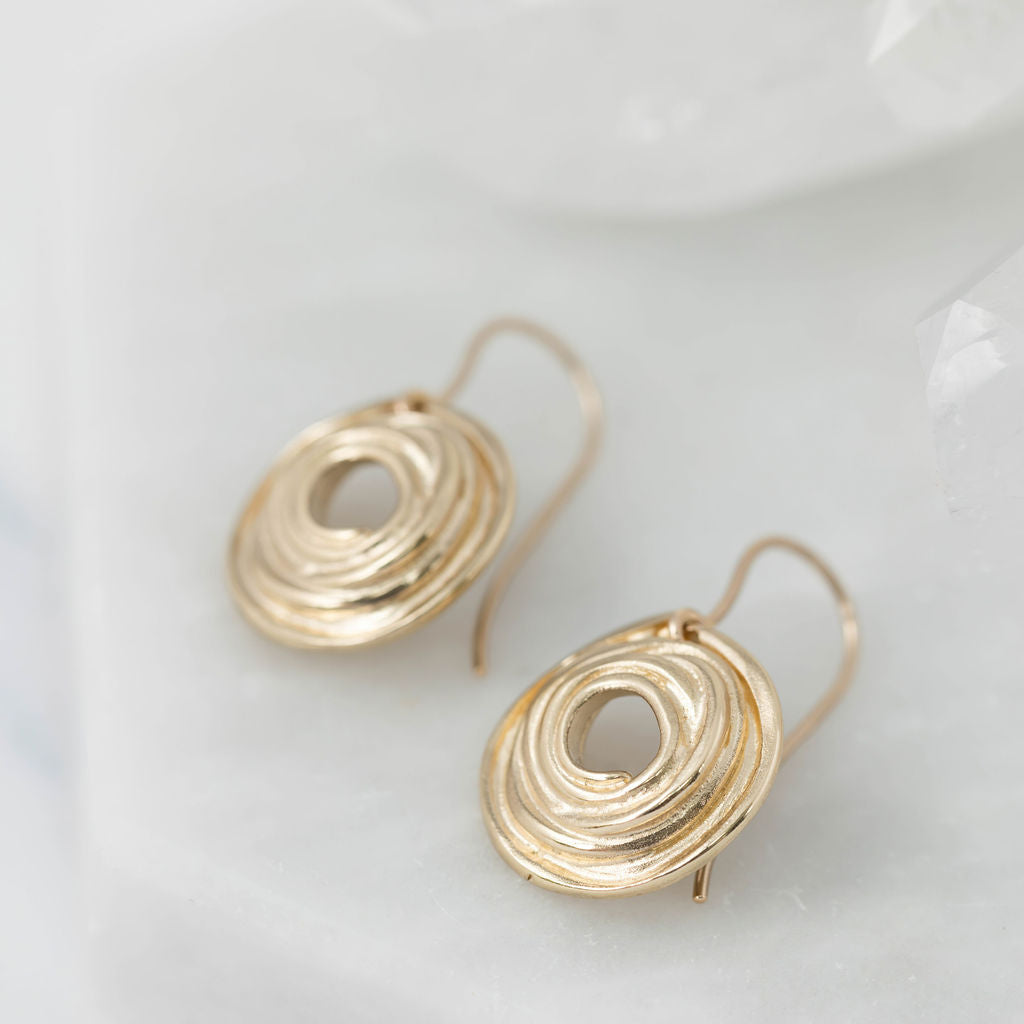 Gold Medium Wrapped Earrings