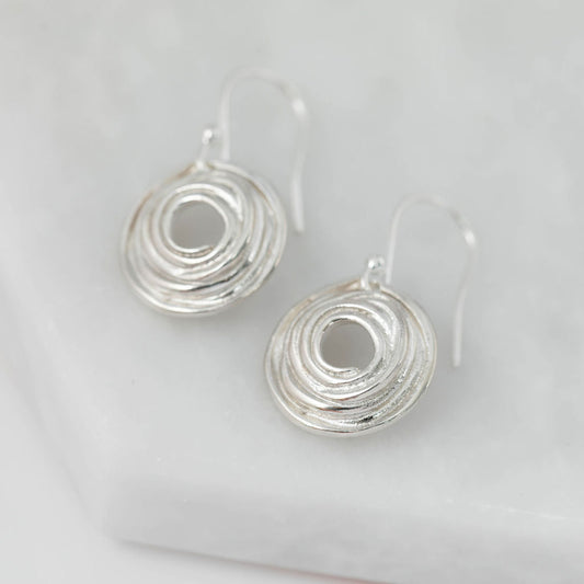 Medium Silver Wrapped Earrings