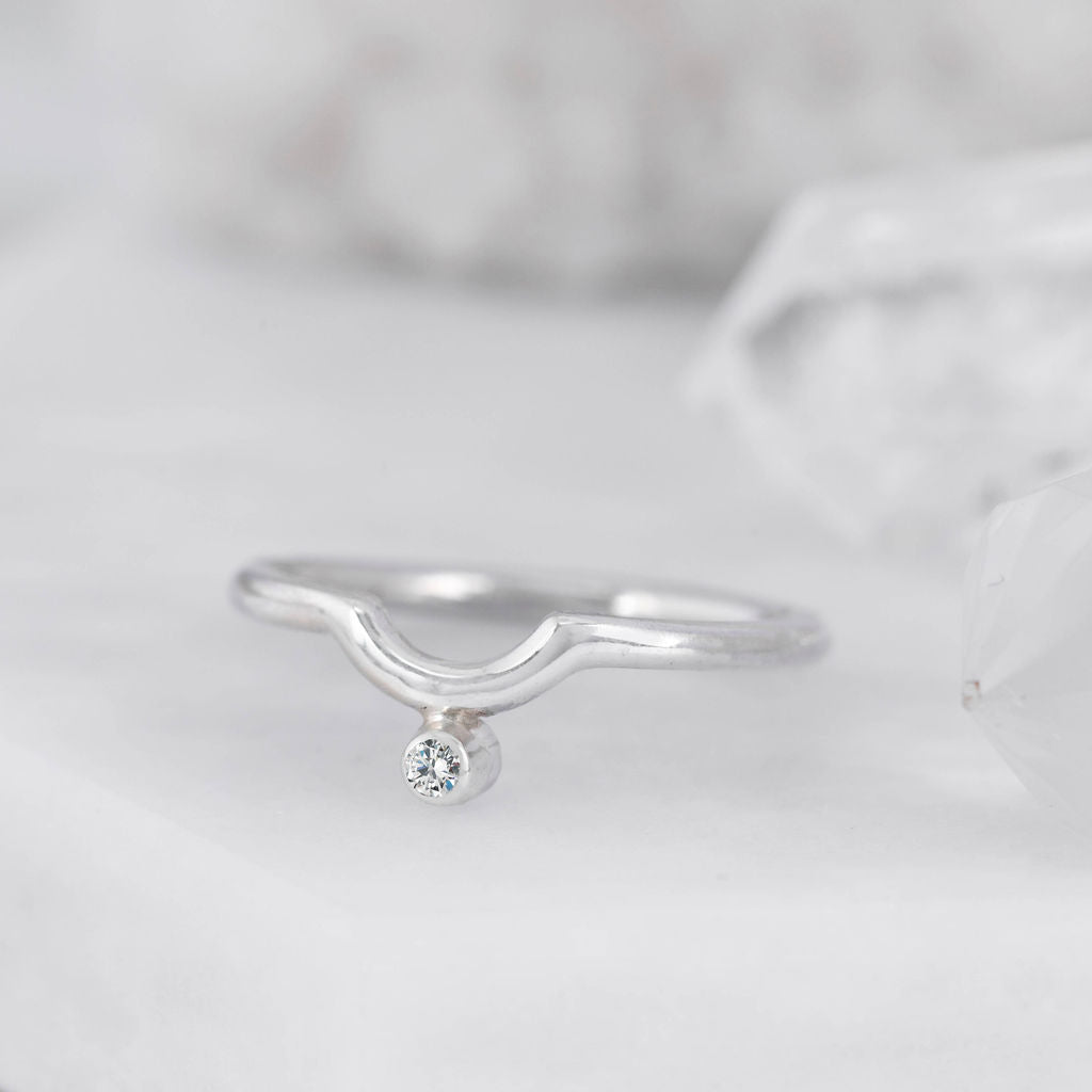 White Gold with Diamond Nestling Wedding Ring