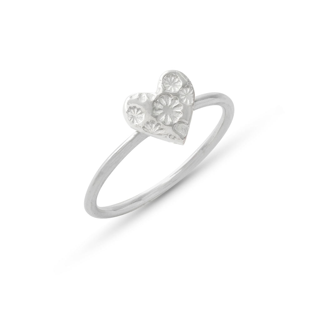 Floral Heart Ring - Medium