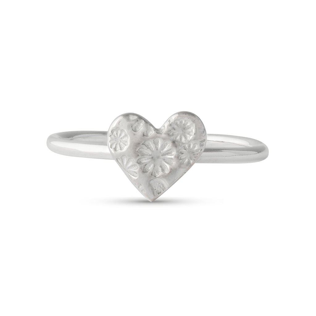 Floral Heart Ring - Medium