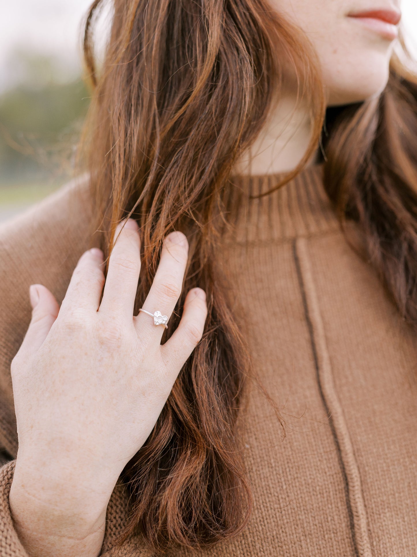 Floral Heart Ring - Medium