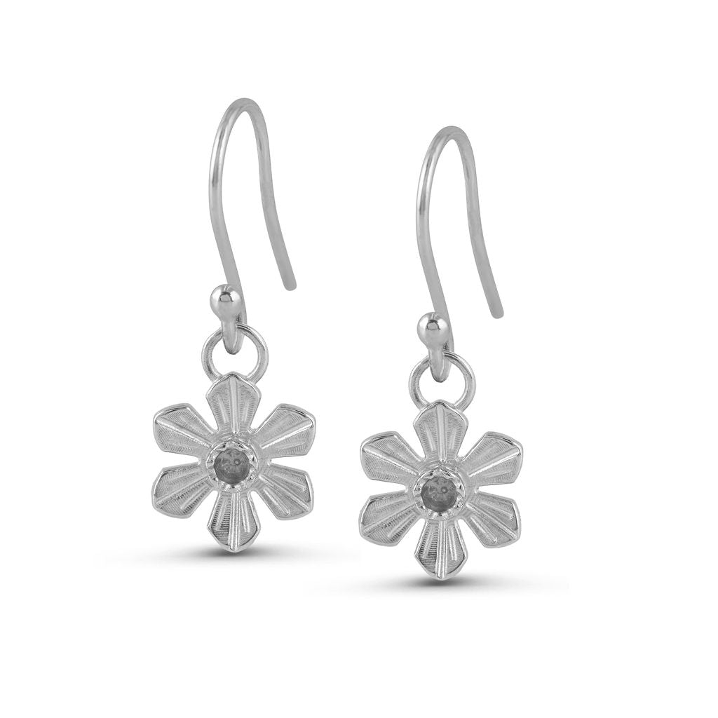 Daffodil Hook Earrings - Silver