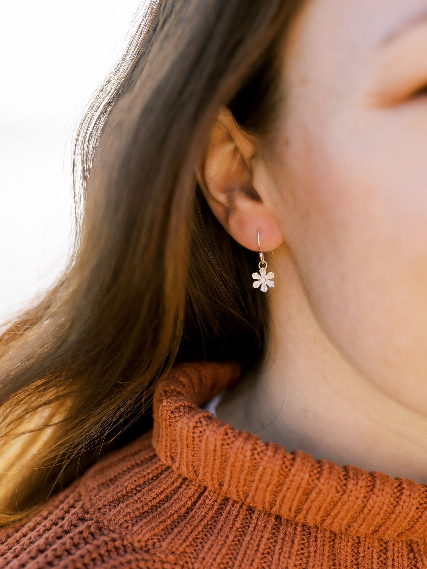 Daffodil Hook Earrings - Silver