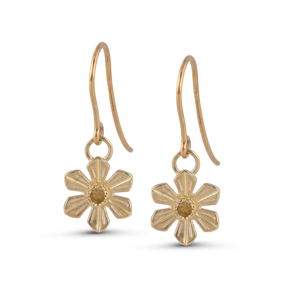 Daffodil Hook Earrings - Gold