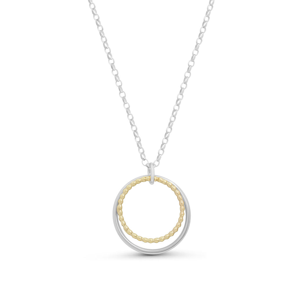 Large Hoop Pendant - Silver & Gold