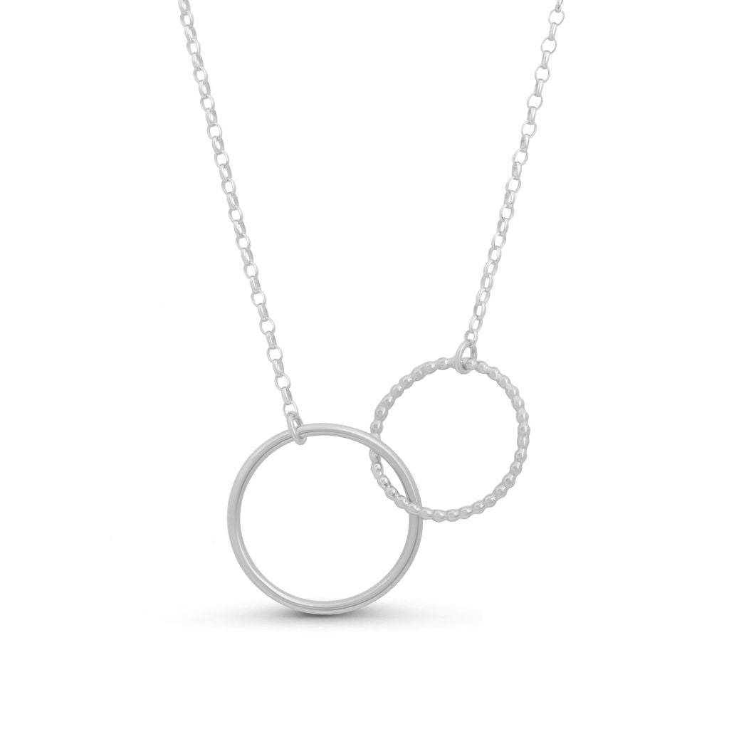 Large Linked Hoops Pendant - Silver