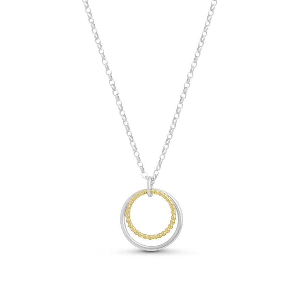 Small Hoop Pendant - Silver & Gold