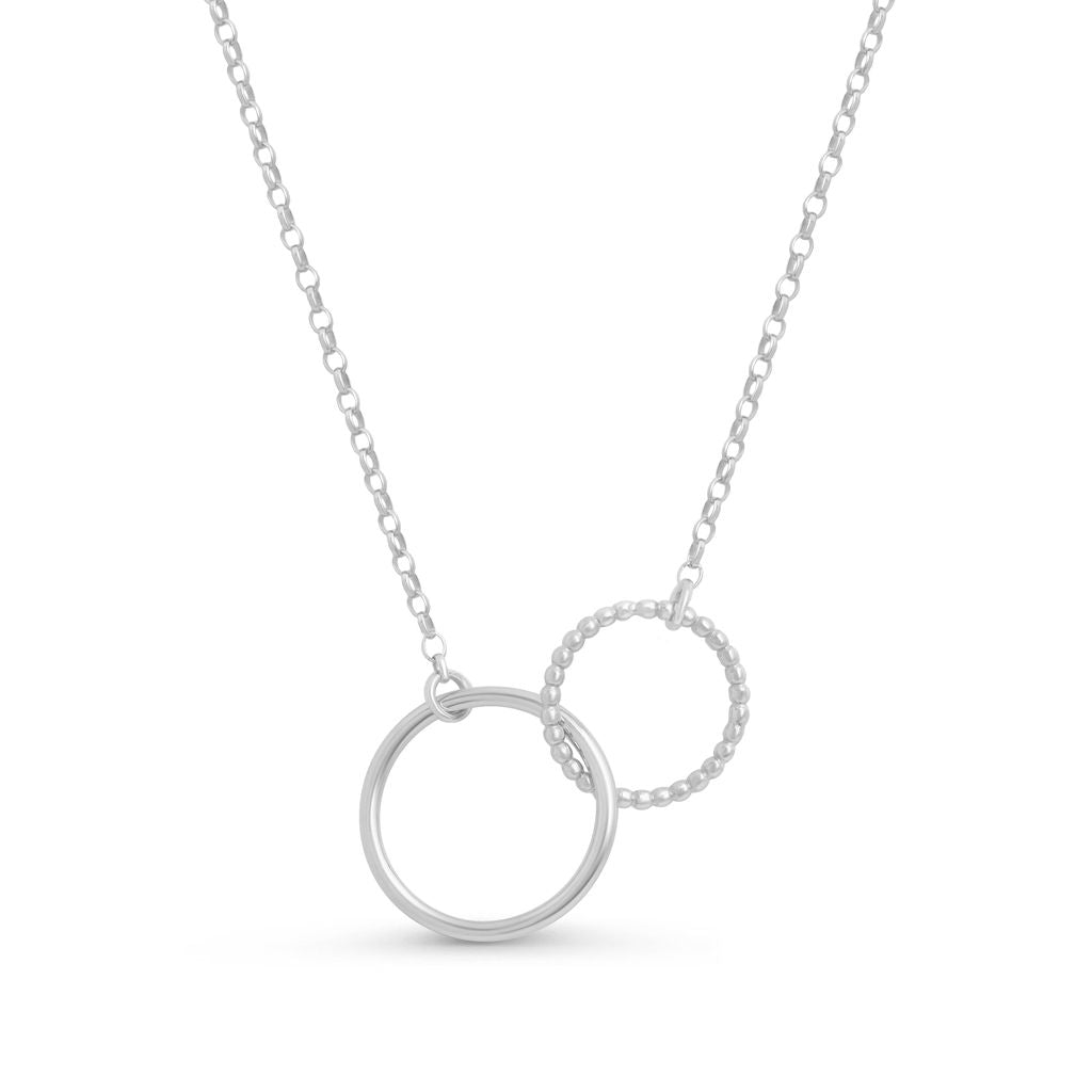 Small Linked Hoops Pendant - Silver