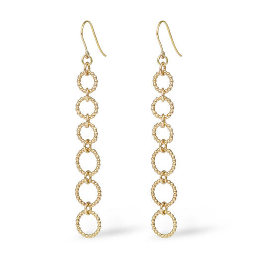 Long Six Hoops Earrings - Gold