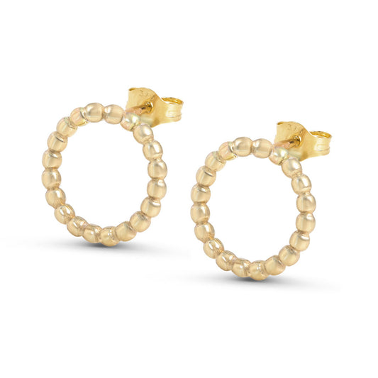 Large Hoop Stud Earrings - Gold