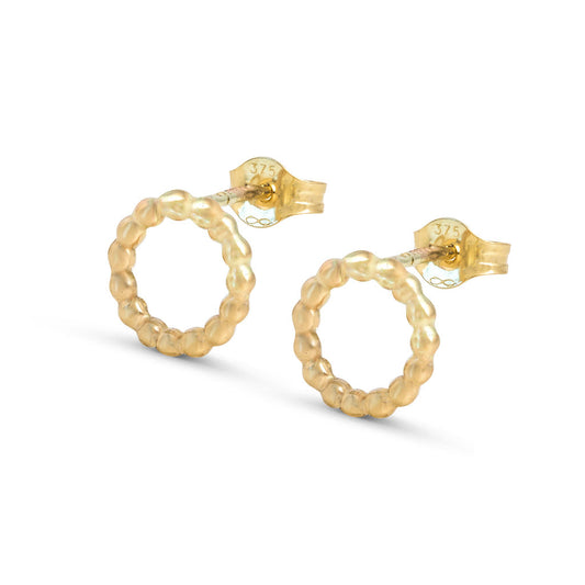 Small Hoop Stud Earrings - Gold