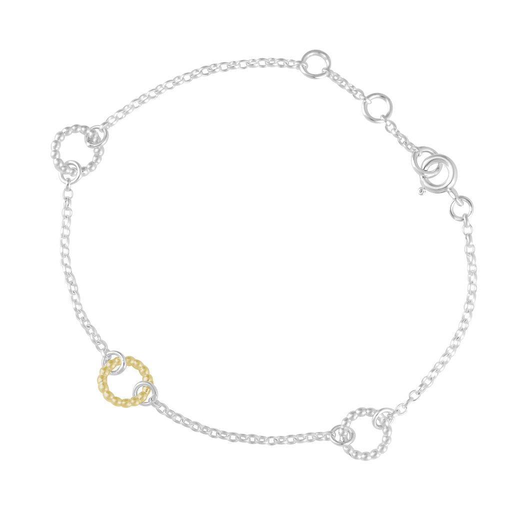 Small Hoop Bracelet - Silver & Gold