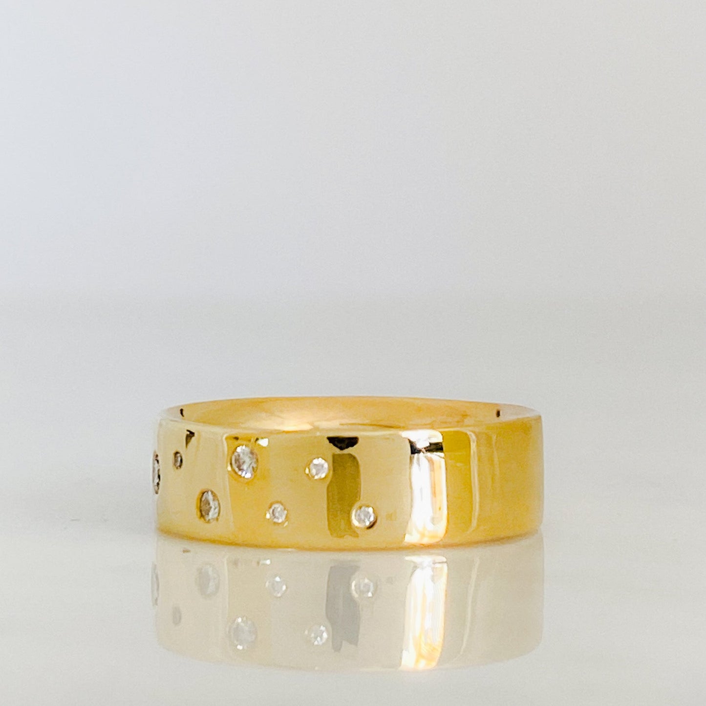 Gold Serendipity Diamond Scatter Ring (6mm wide)