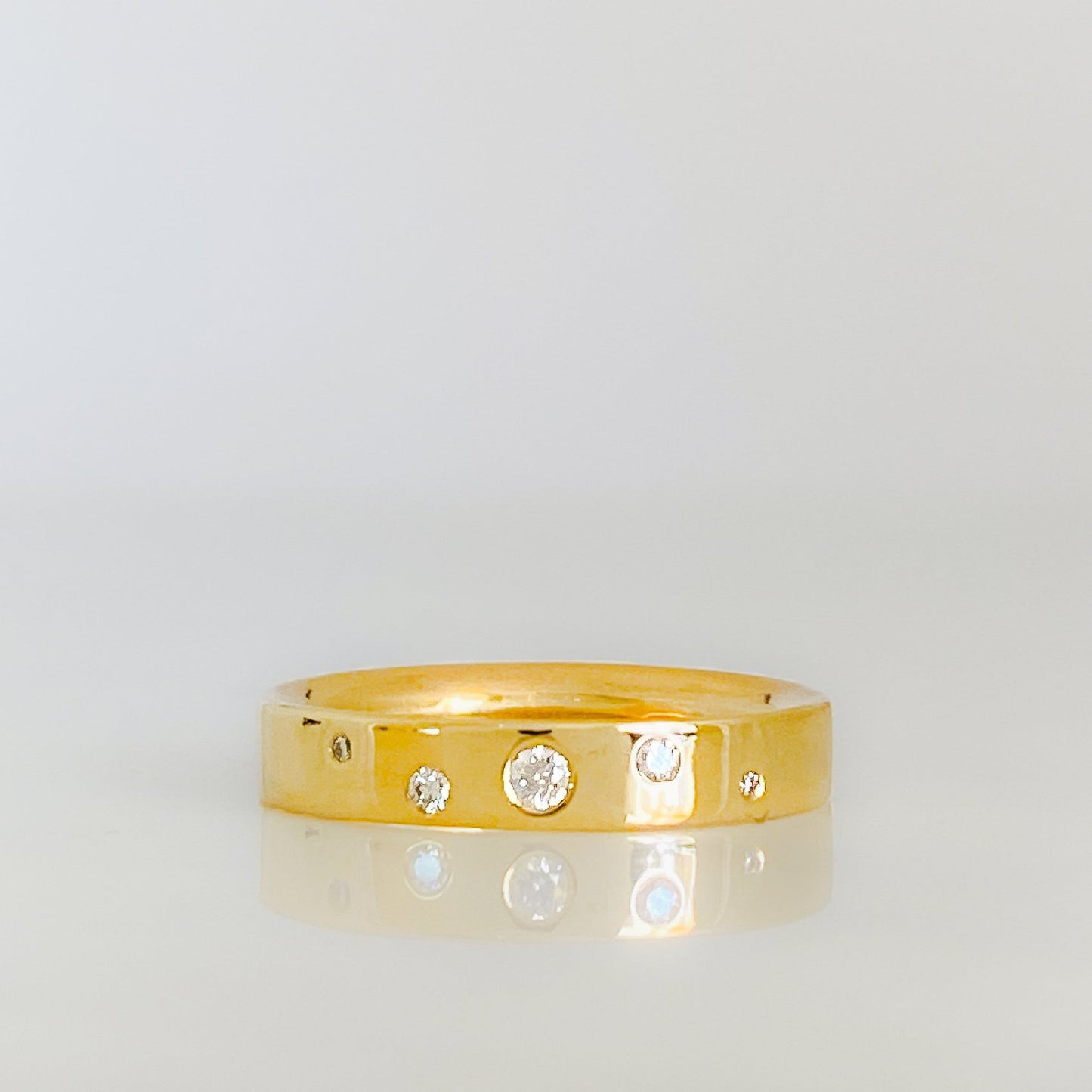 Gold Serendipity Diamond Scatter Ring (4mm wide)