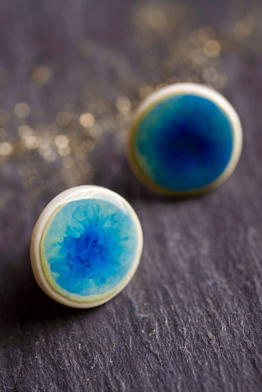 Ocean Glaze Stud Earrings