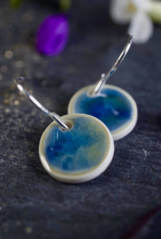 Ocean Glaze Disc Earrings