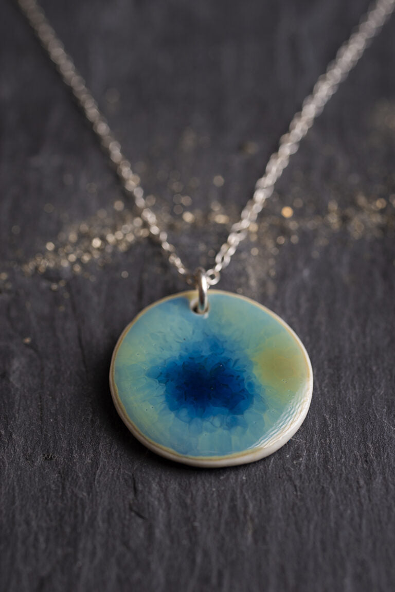 Ocean Glaze Disc Necklace