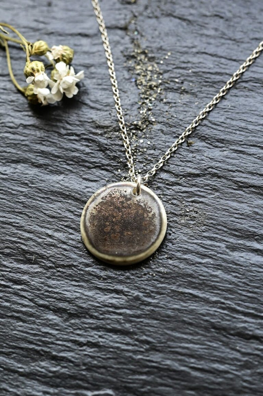 Metallic Glaze Disc Necklace